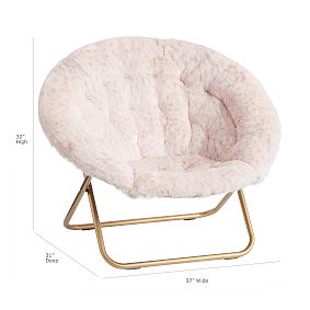 Blush Leopard Faux-Fur Hang-A-Round Chair