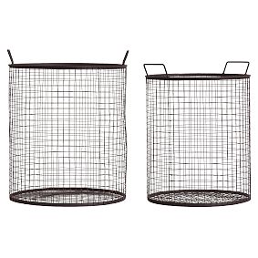 Wire Storage Baskets, Set Of 2