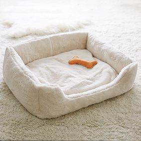 Faux-Fur Pet Bed, Ivory Luxe