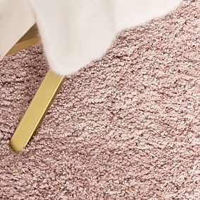 Luxe Shag Round Performance Rug - Blush
