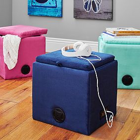 Suede Rockin' Speaker Storage Cube