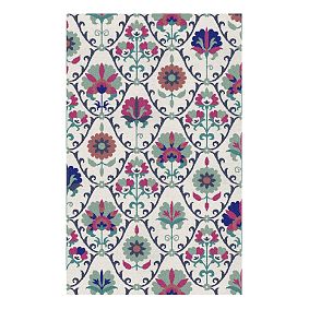 Boho Floral Wool Rug