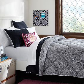 Reversible Mini Dot Super Pouf Comforter, Black