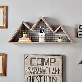 Wood And Metal Mountain Shelf