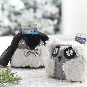 Jeweled Faux Fur Animal Phone Holder