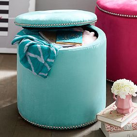 Nailhead Storage Ottoman