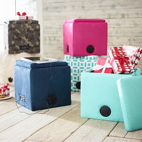 Suede Rockin' Speaker Storage Cube