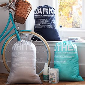 Easy Sort Laundry Bags, Set Of 3, Pool/Navy/Gray