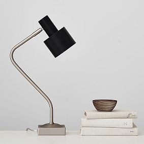 Nickel Two-Toned Task Lamp