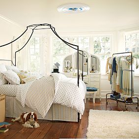 The Emily &amp; Meritt Denim Glam Vanity Stool