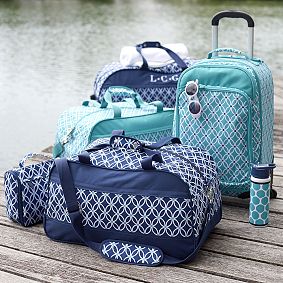 Jet-Set Navy Petal Chain Duffle Bag