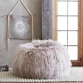 Large Pallas Cat Faux-Fur Bean Bag Chair