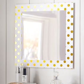 Paper Border Mirror, Gold Dot