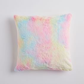 Tie-Dye Faux-Fur Pillow Cover