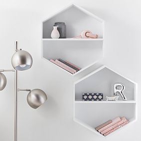 Wooden Hexagon Shelf