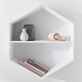 Wooden Hexagon Shelf