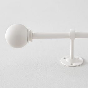 Classic Ball Finial &amp; Hardware Set - White