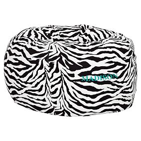 Large Classic Zebra Printed Beanbag
