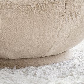 Faux-Fur Fawn Groovy Swivel Chair