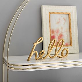 Gold Inlay Half Moon Shelf