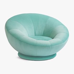 Performance Everyday Velvet Dusty Turquoise Groovy Swivel Chair
