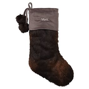 Brown Bear Faux-Fur Stocking