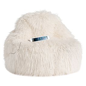 Ivory Furlicious Faux-Fur Leanback Media Lounger