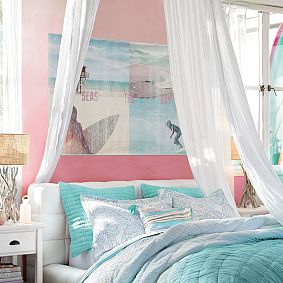 Girl Surf and Beach Wall Mural