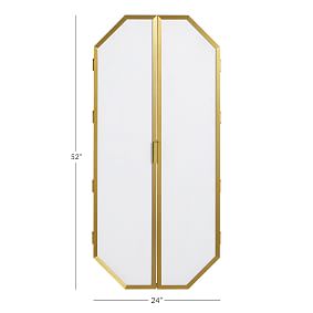 Monique Lhuillier Full Length Trifold Mirror with Pinboard