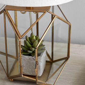 Metal and Glass Display Table Lamp