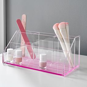 Pink Acrylic Makeup Organizer