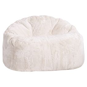 Ivory Polar Bear Faux-Fur Cloud Couch (45")