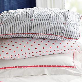 Pop Dot Duvet Cover &amp; Sham, Neon Pink