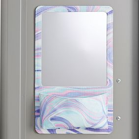 Pink/Purple Marble Pocket Locker Mirror