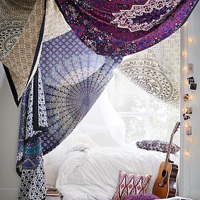 Printed Tapestries, White/Black