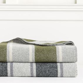 Striped Wool Blend Throw