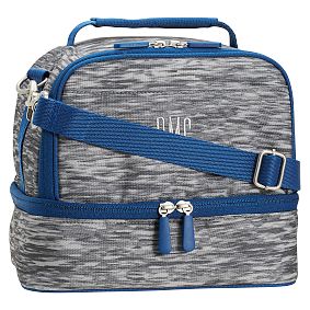 Gear-Up Gray Static Dual Compartment Lunch Bag