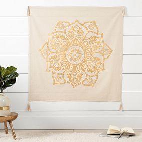 Gold Mandala Tapestry
