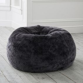 Large Iced Faux-Fur Periscope Bean Bag Chair