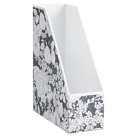 Printed Paper Desk Accessories, Charcoal Floral