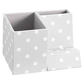 Fabric Phone Holder, Gray Dottie