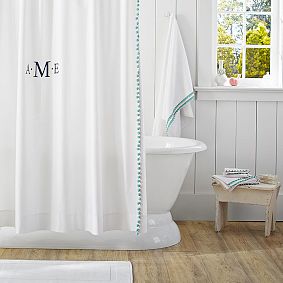 Pom Pom Shower Curtain, Pool