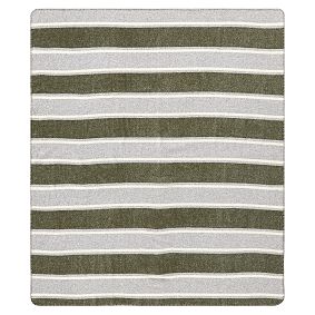 Striped Wool Blend Throw