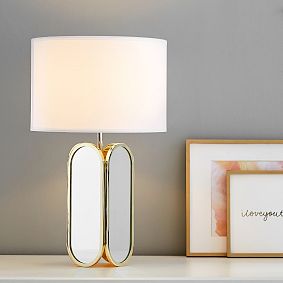 Mirrored Metallic Table Lamp