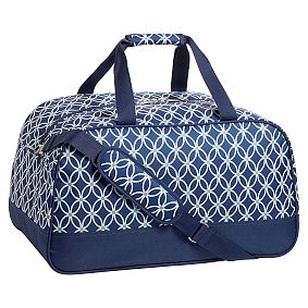Jet-Set Navy Petal Chain Duffle Bag