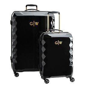 Luxe Hard-Sided Black Luggage, Set of 2