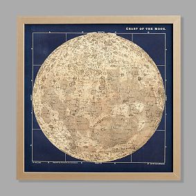 Moon Chart Framed Art, 24"x24"