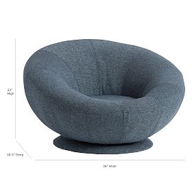 Boucle Twill Indigo Groovy Swivel Chair