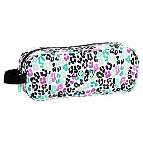 Gear-Up Black Multi Cheetah Pencil Case