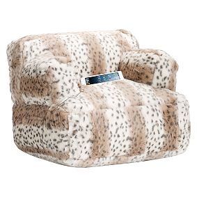 Snow Leopard Faux-Fur Eco Media Lounger